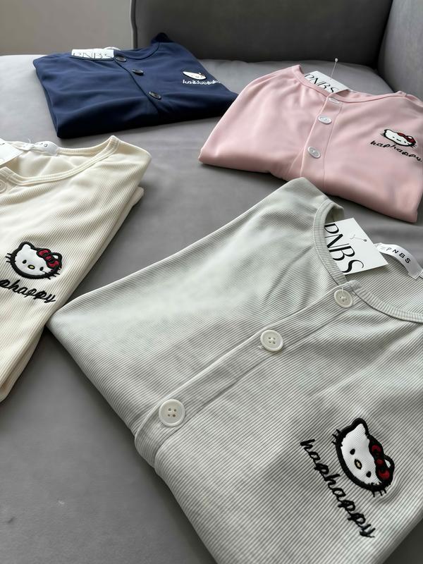 Áo cardigan thêu hình kitty dễ thương 12 màu peonyb - Khoác dài tay kiểu dáng bánh bèo hotgirl dễ thương hàn quốc đẹp