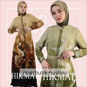 Hikmat fashion original A1367 abaya hikmat Terbaru 2024 ori noerbutikmuslim