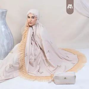 Mukena Dewasa Bordir Coquette  | Mukena Bordir Pita Muslim Nyaman Atasan Bawahan Cantik