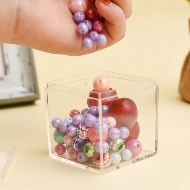 Hộp Acrylic trong suốt, có nắp, chống bụi, hộp đóng gói vuông, bảo vệ mini, thích hợp cho trưng bày mô hình Anime, có nắp che bụi, thích hợp cho quà tặng đám cưới và trang trí tiệc, món quà tuyệt vời 3