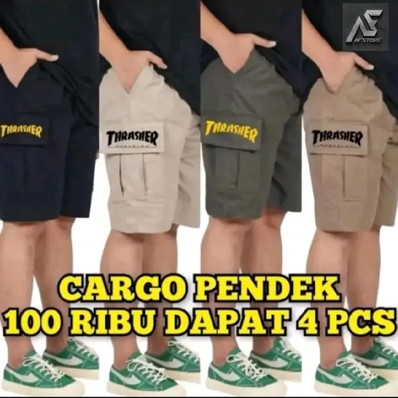 [COD] Celana Cargo Pria Karet Melar Tebal Katun 6