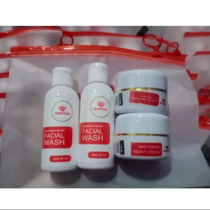 Paket Maxie 4 in 1 Premium BPOM Maxie Skinncare untuk Perawatan Wajah - Facial Berjerawat Pelembab Berminyak Membersihkan Moisturizer wash 1