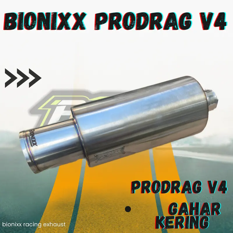 Bionixx Prodrag V4 Suara Kering Bigsize Knalpot Mobil Racing Kualitas Premium Motorcycle muffler  knalpot Tabung 6 inch 1