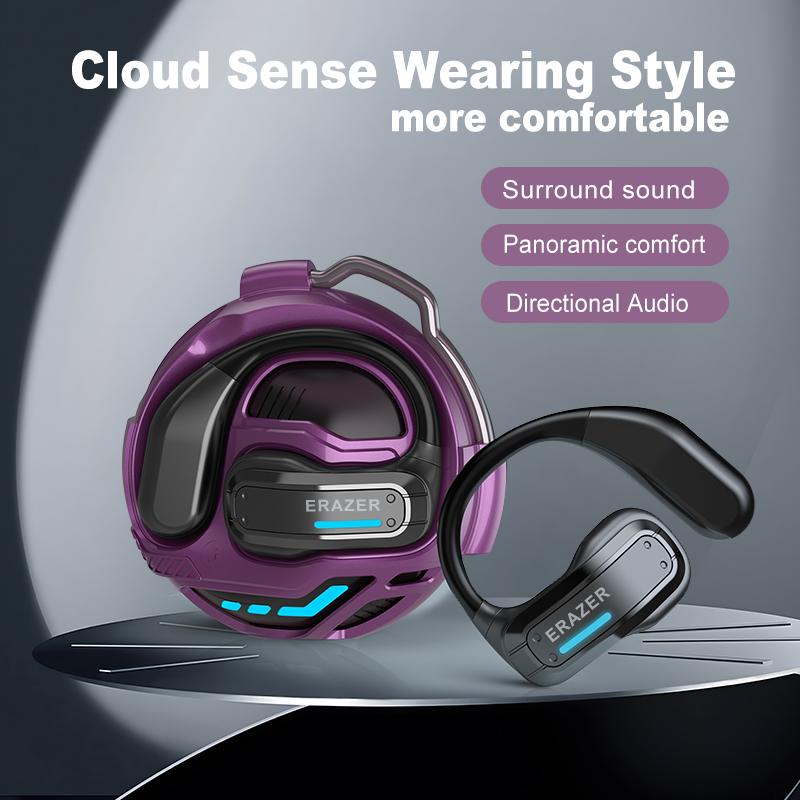 ERAZER X8 TWS Transformer Earphone Bluetooth 5.4 Headset Wireless Gaming Open Ear Henset Earhook HIFI OWS Transformers Headset Mechanical Design Noise Reduction Low Latency Music Olahraga Panggilan HD Headphone Dengan Mikrofon Gaming Stereo Bass 8