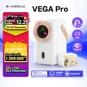 AVIEWLUX VEGA Pro Smart Proyektor LCD - Android TV 9 - 700 ANSI 4K Support - Auto Focus & Keystone - WiFi 6 - HiFi Audio - Bisa Netflix & Gaming Projector Portable Garansi Resmi