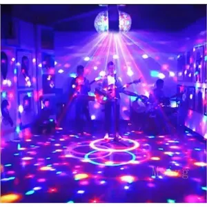 Lampu disko disco E27 Dua arah full warna led putar colour rainbow