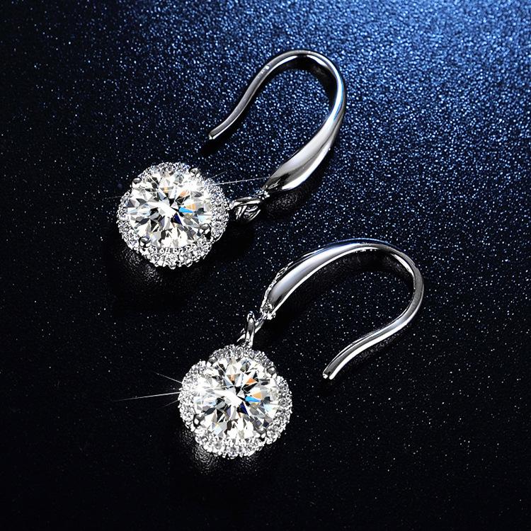 925 Anting Kancing Bulat Klasik Modis Jarum Perak Jarum Perak 2