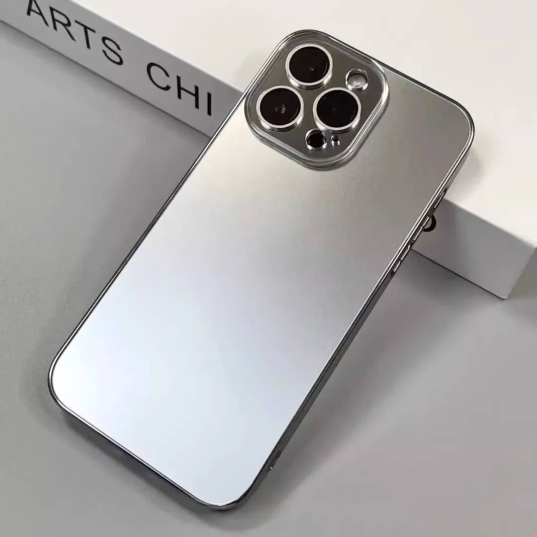 Electroplating Mobile Casing Glass Phone Case for IPhone 16 15 14 11 13 12 Pro Max Plus Lens Luxury Cover Phonecase Camera Protector Shockproof Shell