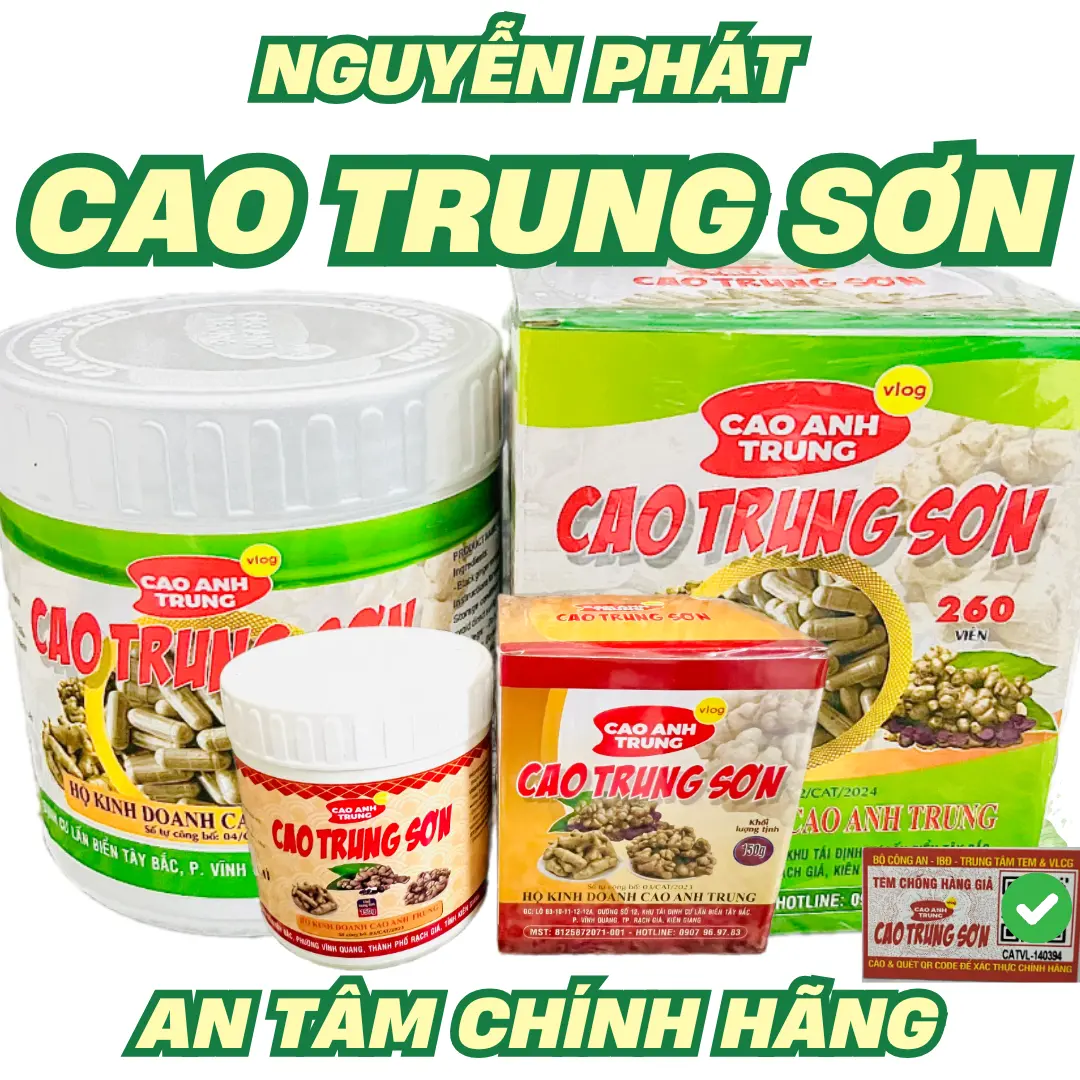 Cao Trung Sơn chính hãng – thực phẩm bổ sung cao cấp, hỗ trợ tăng cường sức khỏe và cải thiện các vấn đề bệnh lý hiệu quả, chiết xuất từ thảo dược quý thiên nhiên.