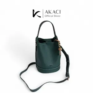 Hand bag wanita KIARA Akaci 17-8516 Bahan kulit papirut 1 ruang Tas tabung bisa selempang korea style simpel mewah kekinian terbaru