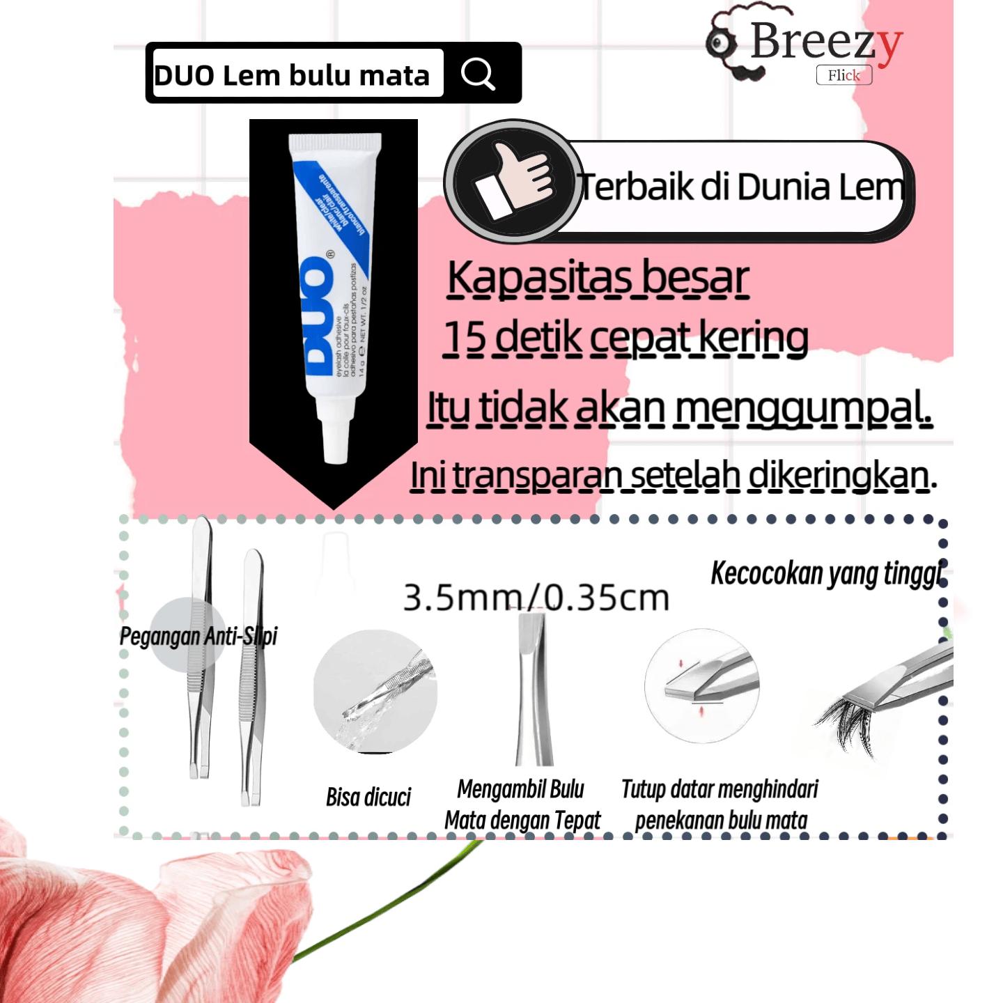 Bulu Mata 3 Langkah - Praktis Banget! Sudah termasuk Lem + Penjepit. Cocok untuk pemula!