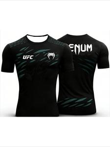 Camiseta de entrenamiento para hombre con impresión 3D, temática de boxeo/UFC, manga corta para verano, deportiva y cómoda, estilo casual