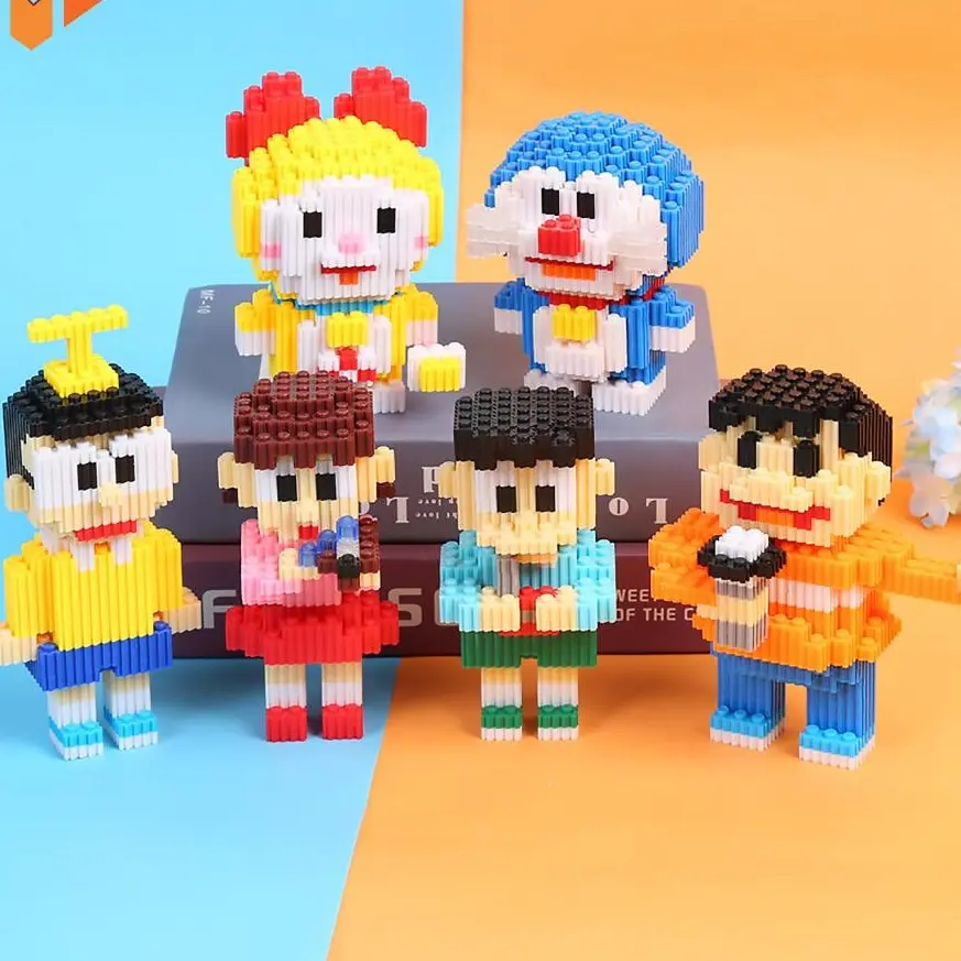 Nano Blocks DORAEMON NOBITA SIZUKA Nano Block 3D Model, Mainan Blok Susun, Blok Konstruksi DIY, Dekorasi Hiasan Karakter Animasi, hadiah Kado Anak