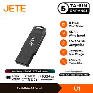 JETE U1 Flashdisk 4GB 8GB 16GB 32GB 64GB Flash Drive 15MB/s USB 2.0 Untuk HP dan laptop Flash Drives - Garansi 5 Tahun