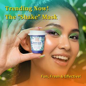 SOLASAFE Shake & Go Facial Mask Box of 4 DIY Fresh Spa for All Skin Types with Niacinamide & Squalane Instant Brightening Anti-Aging Deep Hydration