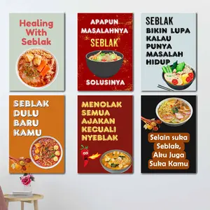 HIASAN DINDING WALDECOR POSTER MAKANAN WARUNG SEBLAK UKURAN 20 X 30CM