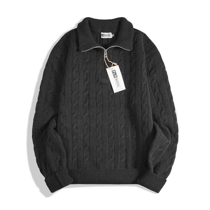 Áo len NAM Ngựa Half  Zip Vặn Thừng Chất len Lông Cừu - AL03 Menswear Nam Nữ