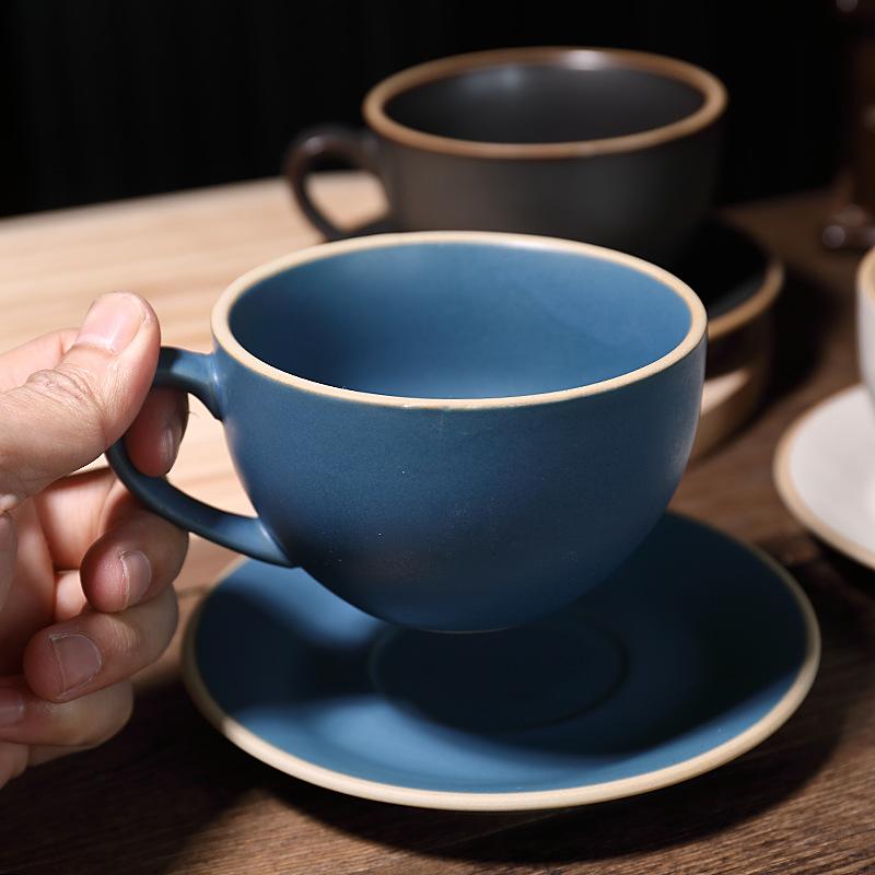 Product Introduction of Ceramic Coffee cup and saucer set Continental Latte cup Coffee shop home office breakfast cup personalized cup and saucer  mug drinkware reusable washable andwear-resistant 3