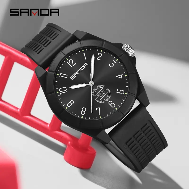 Jam Tangan Wanita Pria Analog Kasual Tahan Air 5 Bar SANDA 6212 4