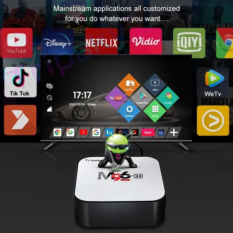 Tripsky Android TV Box M96-H Ram 4GB Rom 32GB 6K HD Android WIFI TV Box Android TV. Support cod Free shipping  Pengiriman Gratis. 3