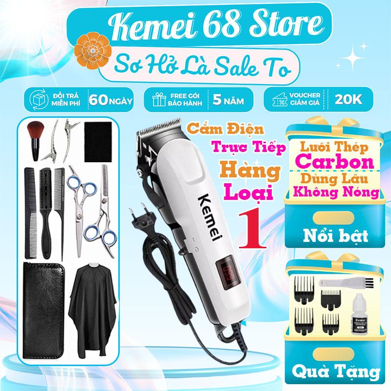 Tông Đơ Cắt Tóc Có Dây Kemei 809C - Tăng Đơ Hớt Tóc Cho Bé Người Lớn Gia Đình Lưỡi Thép Không Gỉ Dùng Lâu Không Nóng
