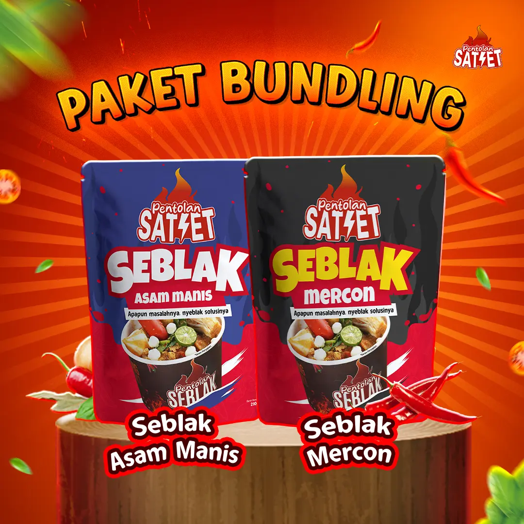 Pentolan Satset - Paket Bundling Seblak Asam Manis dan Seblak Mercon