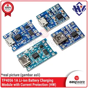 TP4056 5V 1A Battery Charging Board Type C Micro USB Mini USB With & Without Current Protection