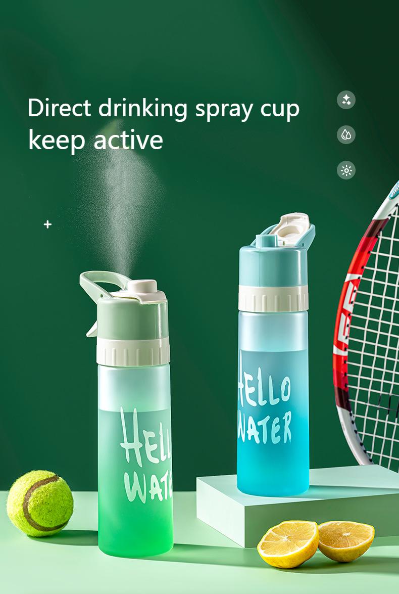 Product Introduction of Sports outdoors Water Bottles Kitchenware Spray Water Cup Large-capacity Men and Women Sports Food Grade Student Cooling Portable Kettle Jet Water Spray Cup Drinking Cup 0