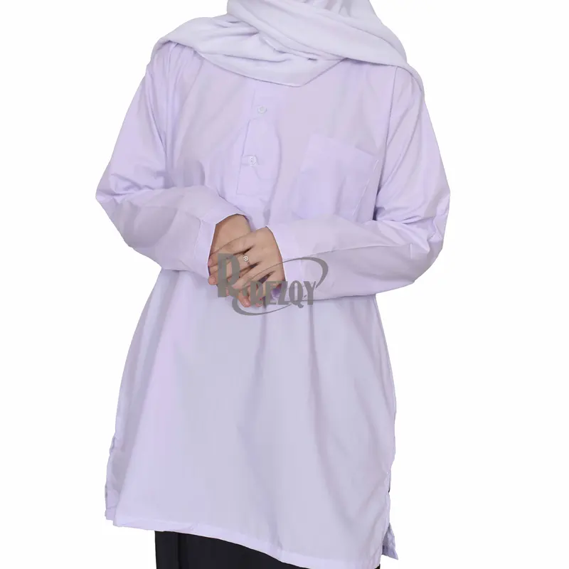 R Rezqy - Baju Kurung Padang Putih Seragam Sekolah Mts Pesantren Yayasan Lengan Panjang Termurah Terlaris 1