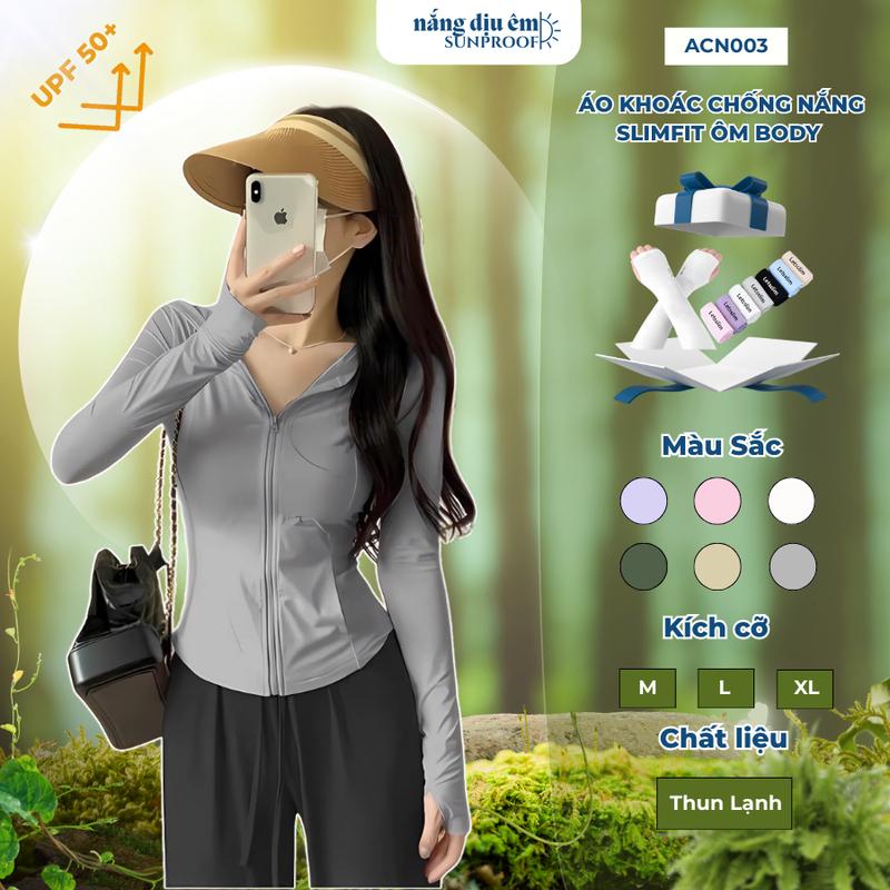  Áo khoác ngoài chống nắng lụa băng mát lạnh chống tia cực tím UPF 50+ tim slimfit ôm body siêu co dãn tôn dáng SixMoon Fish 