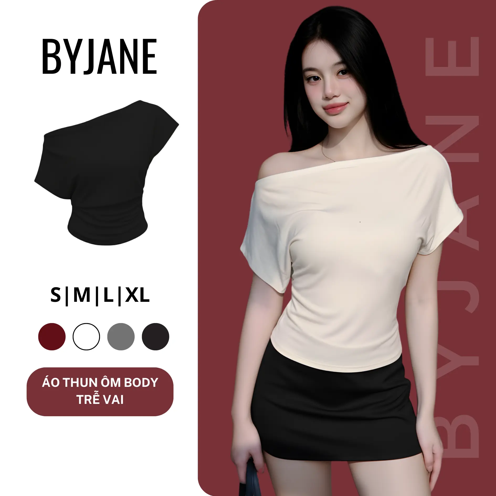 Áo trễ vai cộc tay nữ cotton co giãn BYJANE - 623 | BigBuy360 - bigbuy360.vn Áo trễ vai cộc tay nữ cotton co giãn BYJANE - 623 | BigBuy360 - bigbuy360.vn