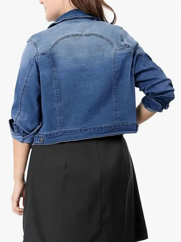【Plus Size】denim Jacket, Casual Long Sleeve Outerwear for Summer, Women's Longsleeves Clothes for Daily Wear, Coats, Summer Tops, Womenswear, Casual Fashion Jacket 8