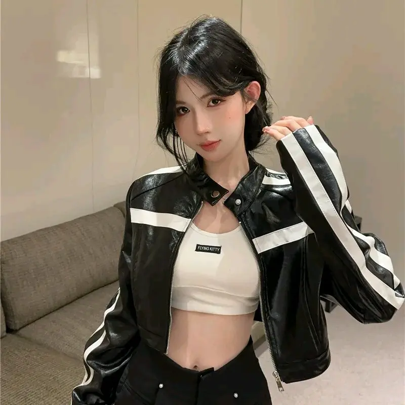 Jaket Kulit Wanita Style Korea Terbaru