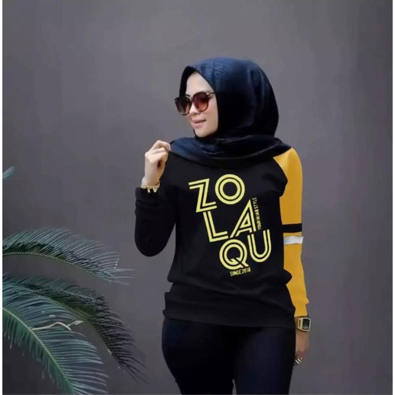 KAOS LENGAN PANJANG ZOLAQU KAOS HIJAB PANJANG M - L - XL - XXL BAJU CEWEK ZOZOLAQU KOMBINASI 4