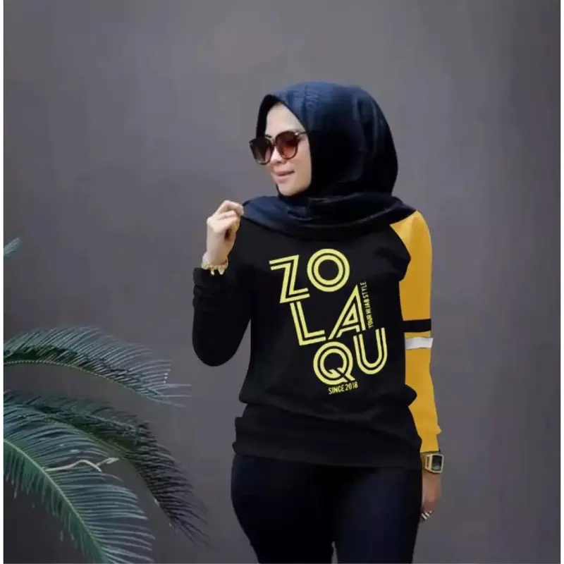 KAOS LENGAN PANJANG ZOLAQU KAOS HIJAB PANJANG M - L - XL - XXL BAJU CEWEK ZOZOLAQU KOMBINASI 4