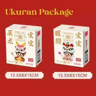 GOO MOON mainan balok nano block CLC Dragon Boy - Lion girl 2024 Koleksi Imlek Puzzle Block Brick Edisi Tahun Naga 6