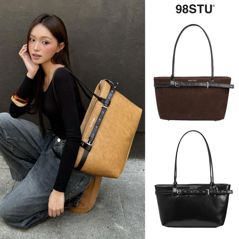  Túi Tote Beltline 98stu Local Brand Cỡ Lớn Đựng Laptop 14 Inch Chất Liệu Da PU Cao Cấp Bảo Quản Dễ Dàng 