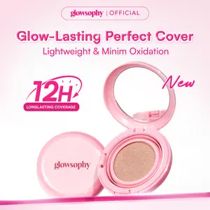 Glowsophy Cover Glow Serum Cushion Long Lasting All Day - Healthy Glow Finish Cushion Ringan dengan Medium Coverage Menyamarkan Pori-Pori dan Garis Halus Cushion Kulit Asia Foundation Waterproof Make Up