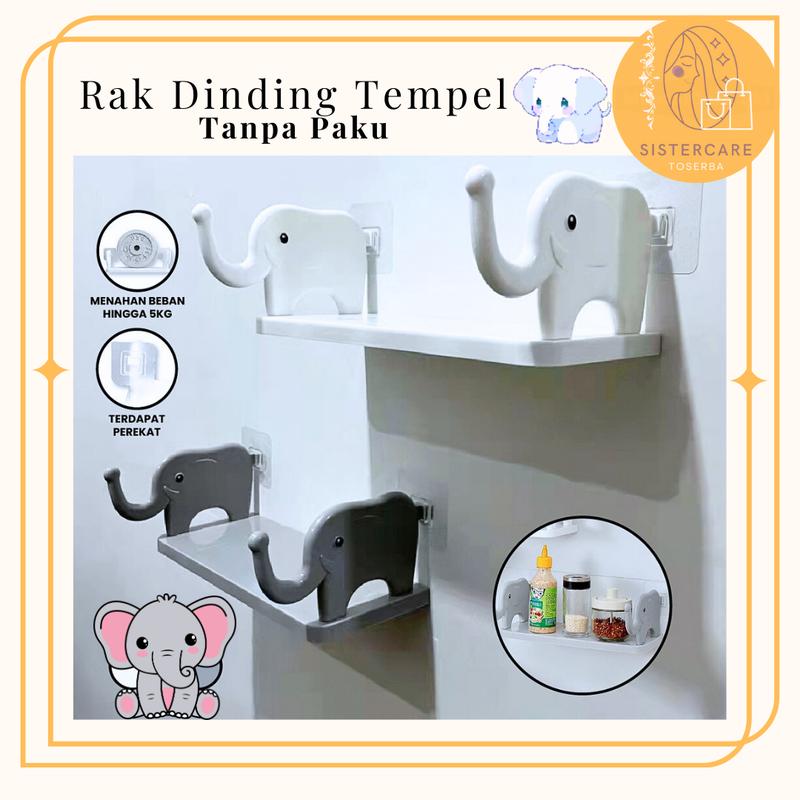 Product Introduction of SISTERCARE Rak Dinding Tempel Kamar Mandi Motif Gajah Tanpa Paku Serbaguna Rak Gantung Rak Toilet Wastafel Organizer Kamar Mandi 19