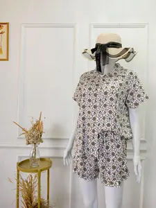 ZEA HOTPANS RUFFLE/ RAYON PREMIUM/ PAJAMAS PENDEK/ BISA COD SELURUH INDONESIA BY SHAFIRA