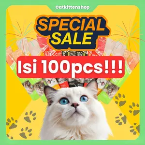 Snack kucing 15gr isi 100/75/40pcs Snack Kucing Sehat Spesial Sale!!! Kaya Nutrisi Omega-3 Taurin Vitamin D3 E A Untuk Kesehatan Mata Pencernaan Kulit Dan Hidrasi Kucing