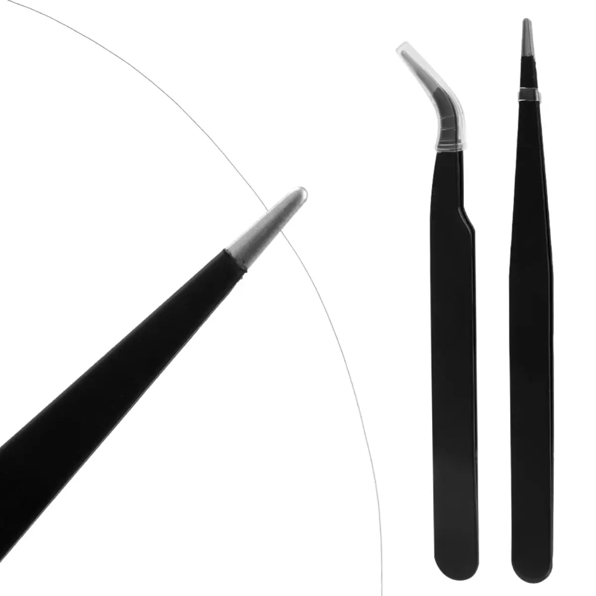Stainless Steel Anti Static Fine Pointed Tweezers Decoration Clipping Nail Art Rhinestones DIY Tool