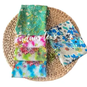 Kain katun rayon Paris motif bunga  -A19