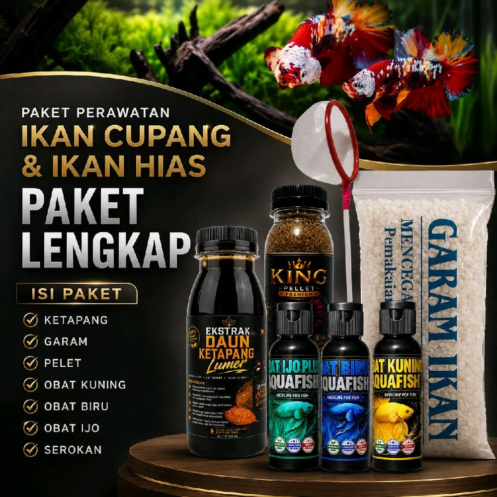 PAKET LENGKAP PERLENGKAPAN IKAN CUPANG - Paket Perawatan & Pengobatan Ikan Cupang Maupun Ikan Hias Lainnya.