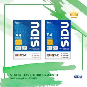 SIDU Kertas HVS Fotocopy A4 F4 75 Gsm/ 500 Lembar  - REAM