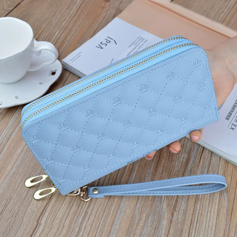 DOMPET PANJANG WANITA 2 RESLETING KULIT PREMIUM  NAOMI KARTU UANG TALI KOREA BATAM MURAH CEWEK 1