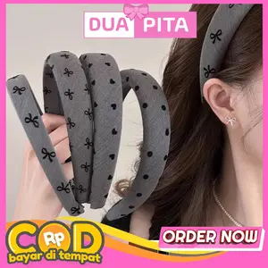 DP322 Bando Bandana Tebal Model Pita Love Bandana Wanita Headbands