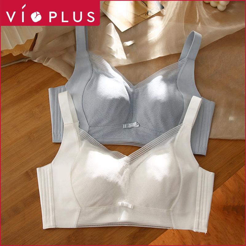 Áo Lót Áo Bra Nữ Bigsize Không Gọng Mút Mỏng Bảng Lưng To Gom Quả Chống Chảy Xệ  Thoải Mái -- BW241212 Nữ Bra Women Nhung