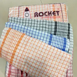 serbet kotak ROCKET / lap kotak kotak / lap makan Dapur / Peralatan masak tidak mudah terurai casual