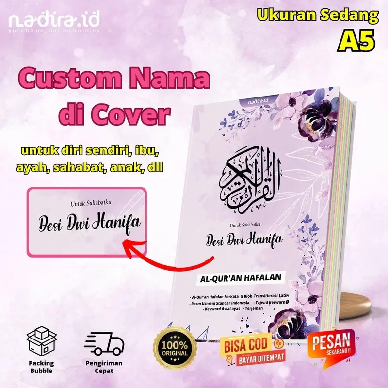 Quran Custom Nama by Nadira.id Ukuran A5 0